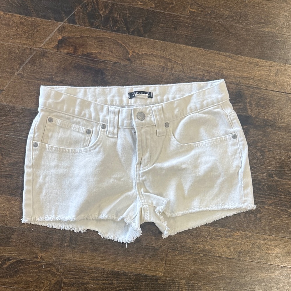 White Low Rise Mini Denim Women Shorts Size 4